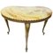 Tavolino vintage barocco a forma di rene in marmo e ottone, Immagine 1