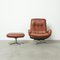 S231 Lounge Chair & Stool from de Sede, 1970s, Set of 2 5