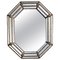 Hollywood Regency Octagonal Mirror with Brass Floral Accent, Italy, 1970s, Image 1