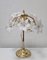 Lámpara de mesa Hollywood Regency floral de cristal de Murano, Italia, años 70, Imagen 3