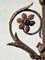 Candelabro antico barocco a tre braccia in ferro battuto con affresco di San Giuseppe, Immagine 4