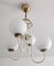 Lámpara de araña Mid-Century moderna con bolas de vidrio opalino, Italia, años 60, Imagen 5