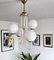 Mid-Century Modern Chandelier with Opaline Glass Balls, Italy, 1960s, Image 2