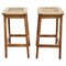 Bar Stools with Danish Paper Cord Seats in the style of Hans J. Wegner, 1960s, Set of 2, Image 1