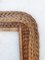 Large Mid-Century Modern Hand-Woven Rattan Mirror Frame, Italy, 1960s, Image 4