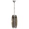 Glass Pendant Light in Chrome and Smoked Glass in the style of Fontana Arte, Italy, 1970s 1