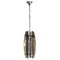 Glass Pendant Light in Chrome and Smoked Glass in the style of Fontana Arte, Italy, 1970s, Image 1