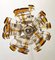 Pendente in vetro ambrato con petali attribuita a Toni Zuccheri per Mazzega, Italia, anni '60, Immagine 8