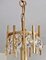 Lámpara de araña Mid-Century moderna de cristal y latón atribuida a Bakalowits, Austria, años 60, Imagen 5