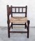 Antique French Provincial Carved Oak Bobbin Rush Corner Chair, France, 1910s 5