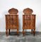 Small Art Deco Nightstands in Walnut Burl and Marble, Italy, 1920s, Set of 2 7