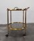 Hollywood Regency 2-Tier Bronze and Smoked Glass Bar Trolley, France, 1950s 2