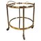 Hollywood Regency 2-Tier Bronze and Smoked Glass Bar Trolley, France, 1950s 1