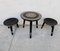 Hand Carved Coffee Table with Stools attributed to Ettore Zacchari, Italy, 1890s, Set of 7, Image 3