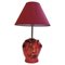 Red Murano Glass Abstract Face Table Lamp, Celebration of Picasso, Italy, 1980s 1