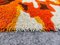 Alfombra Rya escandinava Mid-Century en naranja, amarillo, rojo y blanco, Suecia, años 70, Imagen 6