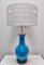 Blaue Mid-Century Tischlampe aus Keramik von Warren Kessler New York, USA, 1950er 3
