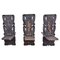 Western African Stargazer Chairs in Hand-Carved Wood, 1890s, Set of 3 1