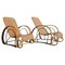 Chaises longues Mid-Century en Bambou et Rotin, Italie, 1960s, Set de 2 1