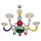 Multicolor Murano Glass Chandelier in style of Gio Ponti for Venini, Italy, 1970s 1