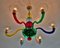 Multicolor Murano Glass Chandelier in style of Gio Ponti for Venini, Italy, 1970s, Image 11