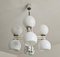 Space Age Eight-Light Chandelier with While Glass Shades, 1970s 3