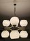 Space Age Eight-Light Chandelier with While Glass Shades, 1970s 14