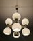 Space Age Eight-Light Chandelier with While Glass Shades, 1970s 6
