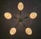 Mid-Century Opaline Glass and Brass Chandelier from Stilux Milano, 1950s 10