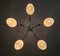 Mid-Century Opaline Glass and Brass Chandelier from Stilux Milano, 1950s, Image 10