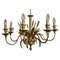 Hollywood Regency Golden Chandelier, 1970s, Image 1