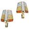 Brutalist Sconces in Hammered Glass from Longobard, 1970s, Set of 2 1