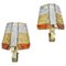 Brutalist Sconces in Hammered Glass from Longobard, 1970s, Set of 2, Image 1
