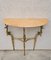 Hollywood Regency Brass Console Table with Semi-Circular Marble Top, 1950s 3