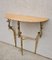 Hollywood Regency Brass Console Table with Semi-Circular Marble Top, 1950s 6