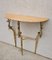 Hollywood Regency Brass Console Table with Semi-Circular Marble Top, 1950s, Image 6