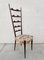 High Backrest Chiavari Chairs in Mahogany attributed to Paolo Buffa Pair, Italy, 1950s, Set of 2 6