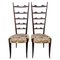 High Backrest Chiavari Chairs in Mahogany attributed to Paolo Buffa Pair, Italy, 1950s, Set of 2 1