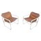 Bauhaus Style Tubular Easy Chairs in Cognac Leather attributed to Jox Interni, 1970s, Set of 2 1