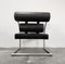 Fauteuil Style Bauhaus en Cuir avec Structure Tubulaire en Chrome, Suisse, 1970s 5