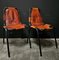 Leather Dining Chairs attributed to Dalvera in the style of Charlotte Perriand, France, 1950s, Set of 3, Image 5