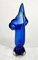 Blaue Mid-Century Vase aus Muranoglas in Calla Lily-Form, Italien, 1960er 5