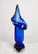 Vase Mid-Century Moderne en Verre de Murano Bleu en Forme de Calla Lily, Italie, 1960s 2