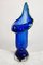 Blaue Mid-Century Vase aus Muranoglas in Calla Lily-Form, Italien, 1960er 7