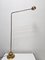 Lámpara de pie ajustable de latón con cuello de ganso atribuida a Fischer Leuchten, Alemania, años 60, Imagen 2