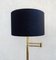 Mid-Century Swing-Arm Brass Floor Lamp with Black Velvet Shade, Germany, 1970s 3