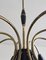 Mid-Century Black and Brass 8-Arm Chandelier attributed to Stilnovo, Italy, 1950s 6