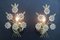 Hollywood Regency Brass & Gold-Plated Crystal Flower Wall Lights from Palwa, 1970s, Set of 2 2
