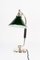 Art Deco Nickel-Plated Swivelling Table Lamp with Green Glass Shade, Vienna, Austria, 1920s 1