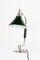 Art Deco Nickel-Plated Swivelling Table Lamp with Green Glass Shade, Vienna, Austria, 1920s, Image 1